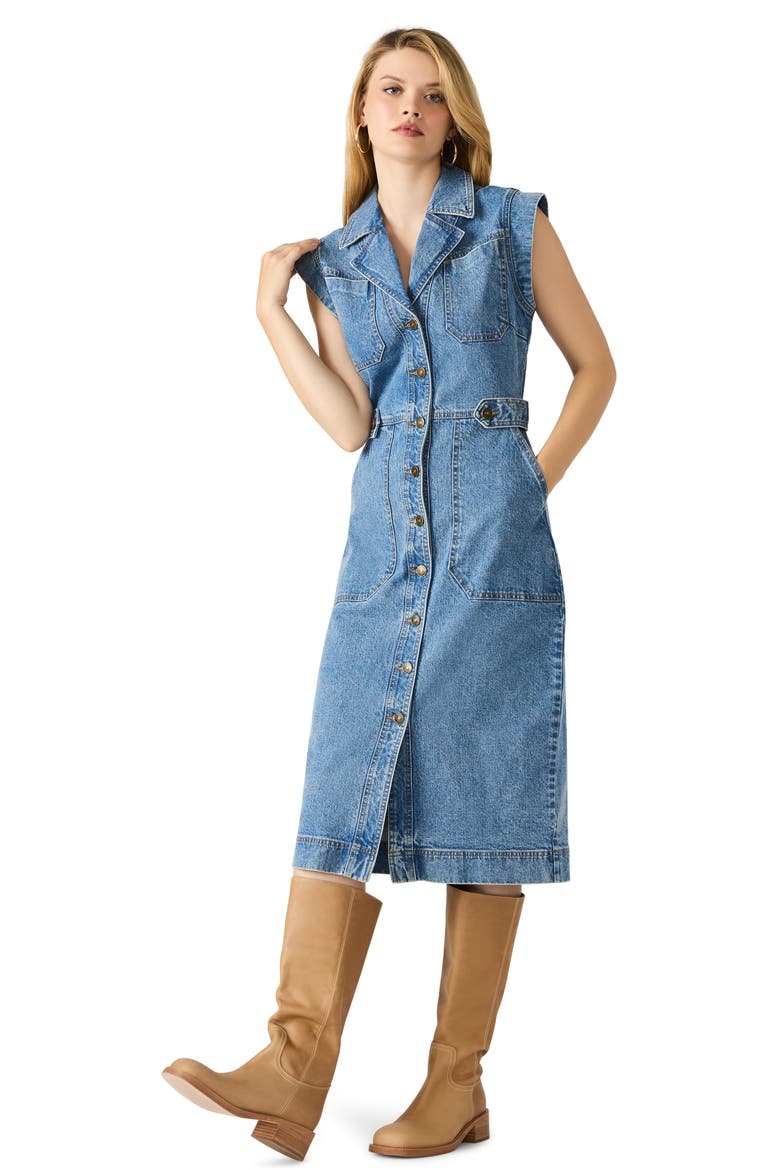 Julieta Denim Midi Dress, Alternate, color, FOREVER BLUE