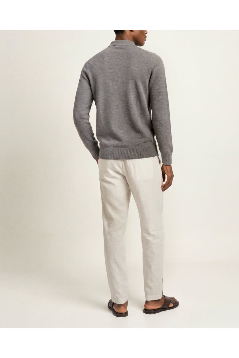 Bresson Cashmere Classic Fit Long Sleeve Polo Shirt, Alternate, color, GREY MELANGE