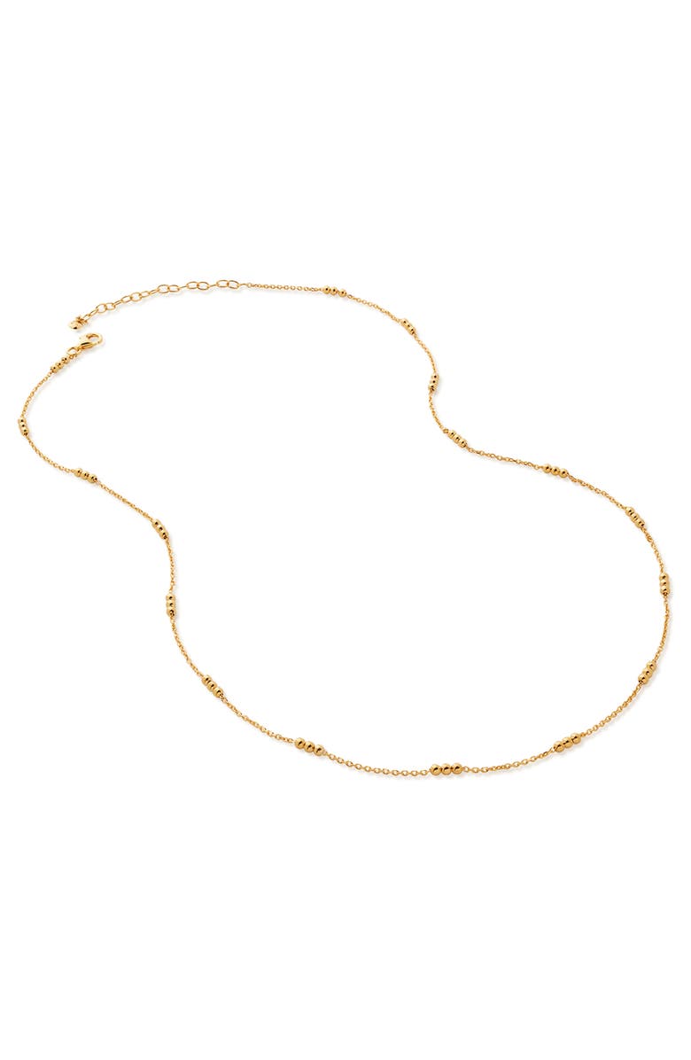 Monica Vinader Triple Beaded Chain Necklace, Main, color, Gold