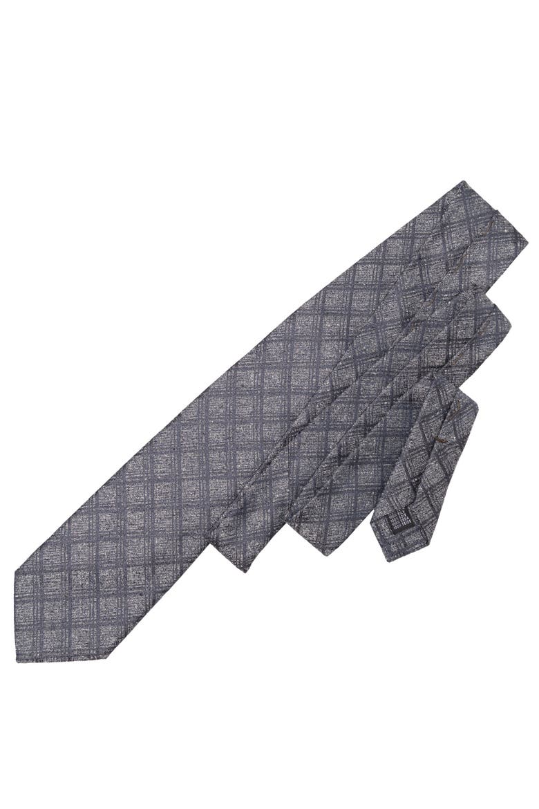 Empoli - Extra Long Silk Jacquard Tie for Men, Alternate, color, Slate Grey