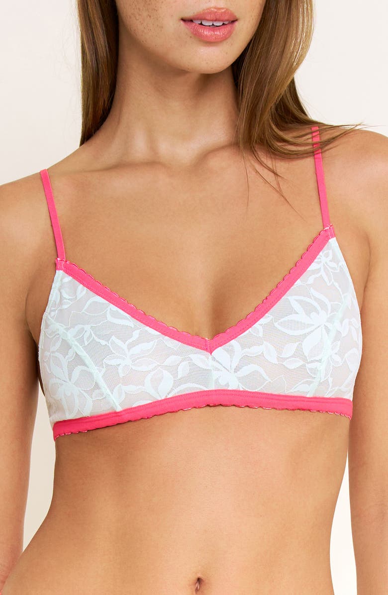Honeydew Azlin Lace Bralette, Main, color, Mint Mojito