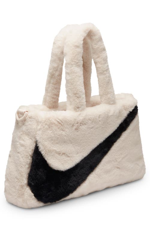 Nike Sportswear Faux Fur Tote Bag In Neutral
