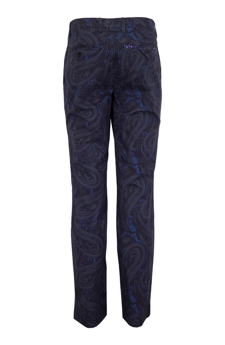 Lords of Harlech Charles Stretch Twill Flat Front Pant, Alternate, color, Paisley Badalona Smoke