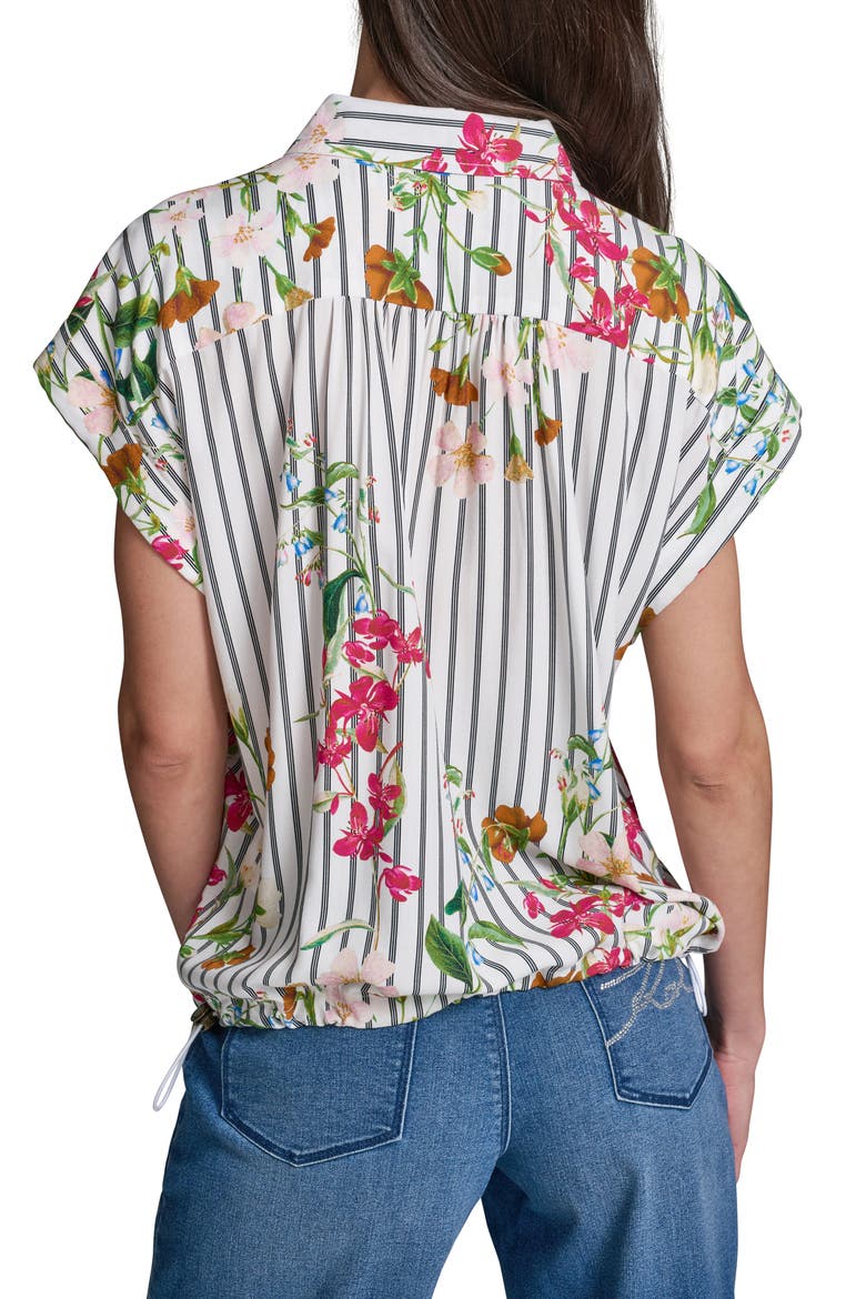 Floral & Stripe Button-Up Shirt, Alternate, color, SOFT WHITE/MIDNIGHT NAVY COMBO