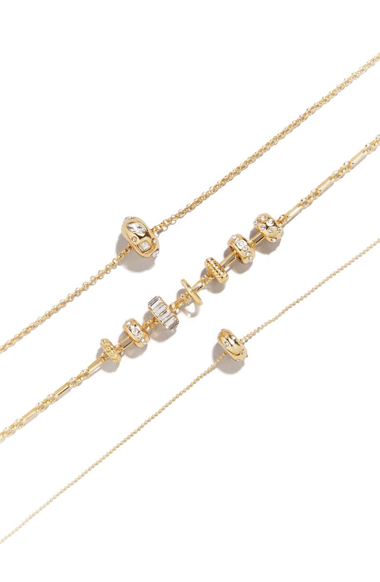 BaubleBar Renee Set of 3 Charm Necklaces, Alternate, color, Gold