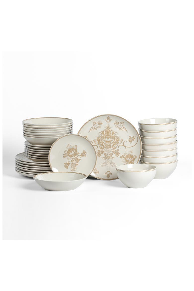Opal Stoneware 32-Piece Dinnerware Set, Main, color, Beige