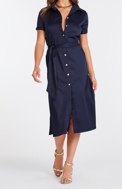 Lauren Button Front Shirt Dress