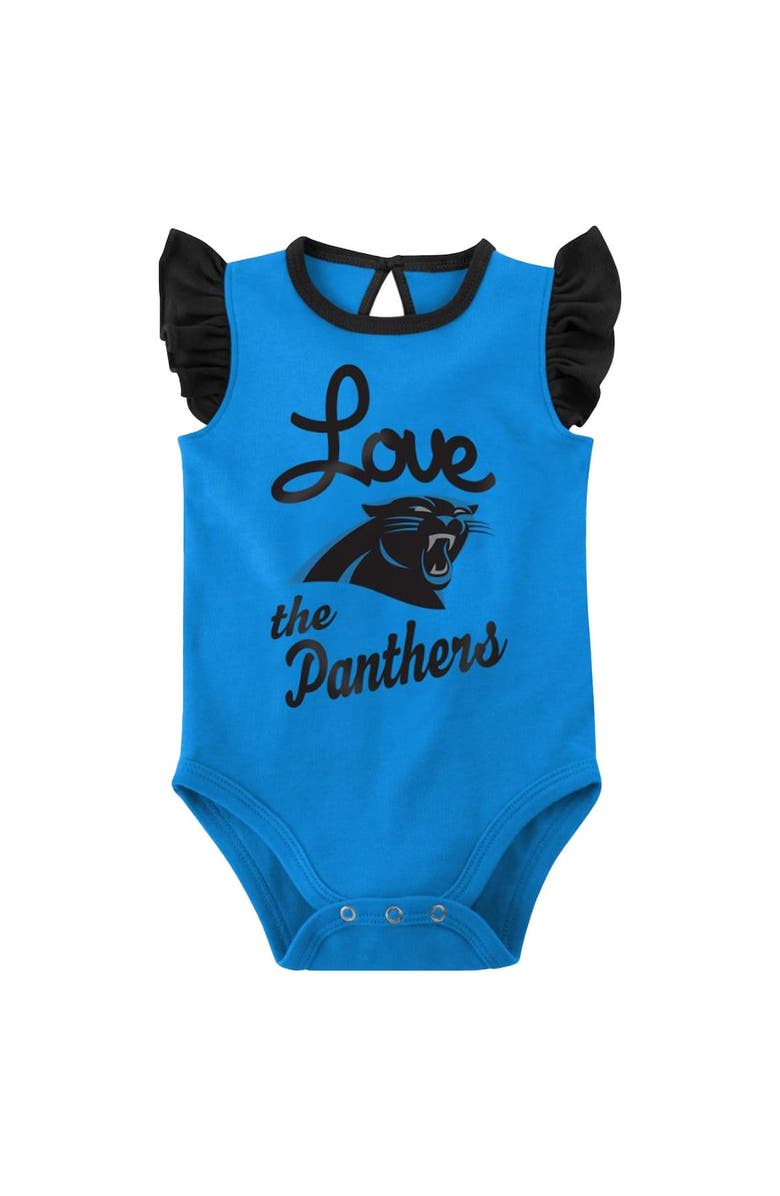 Outerstuff Girls Newborn & Infant Black/Blue Carolina Panthers Spread the Love 2-Pack Bodysuit Set, Alternate, color, Black