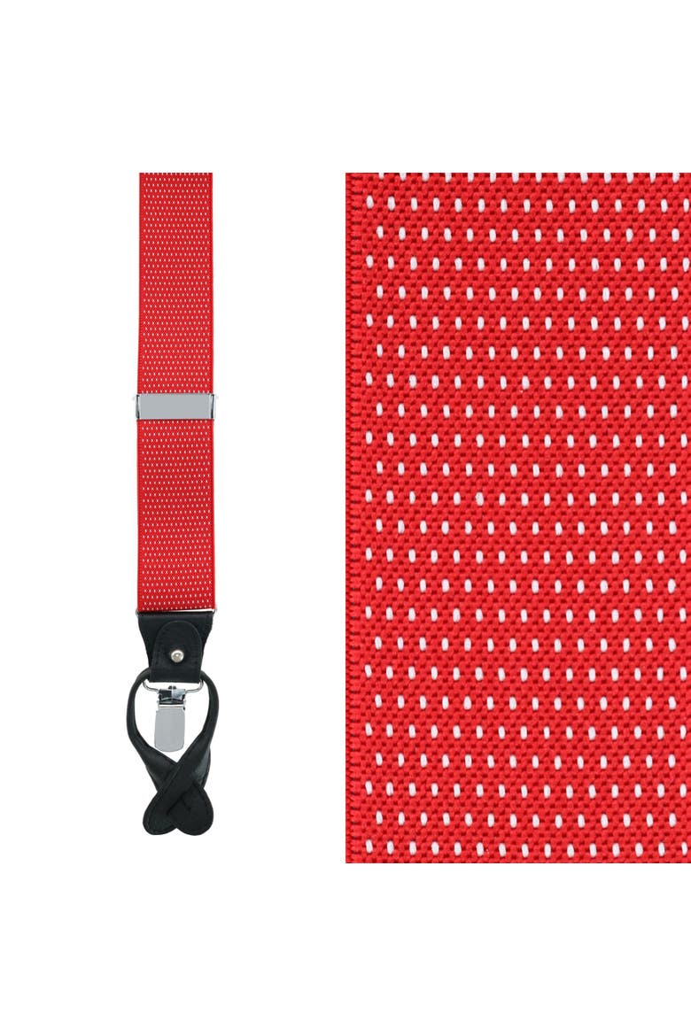 Napier Elastic Convertible End Suspenders, Main, color, Red