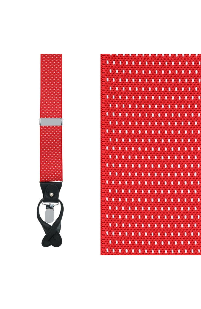 Trafalgar Napier Elastic Convertible End Suspenders, Main, color, Red