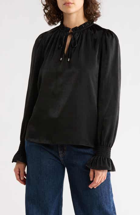 DKNY Crinkle Long Sleeve Top