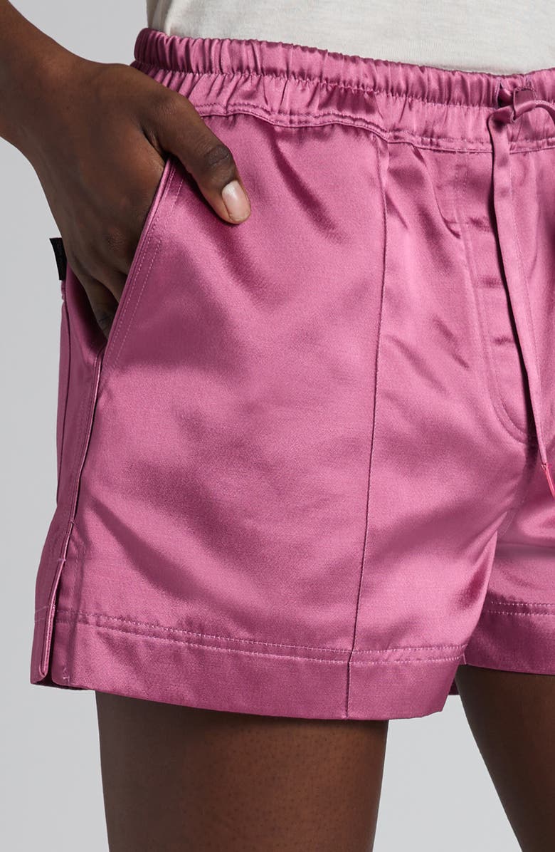 TOM FORD Shiny Satin Pajama Shorts, Alternate, color, Fuchsia Rose