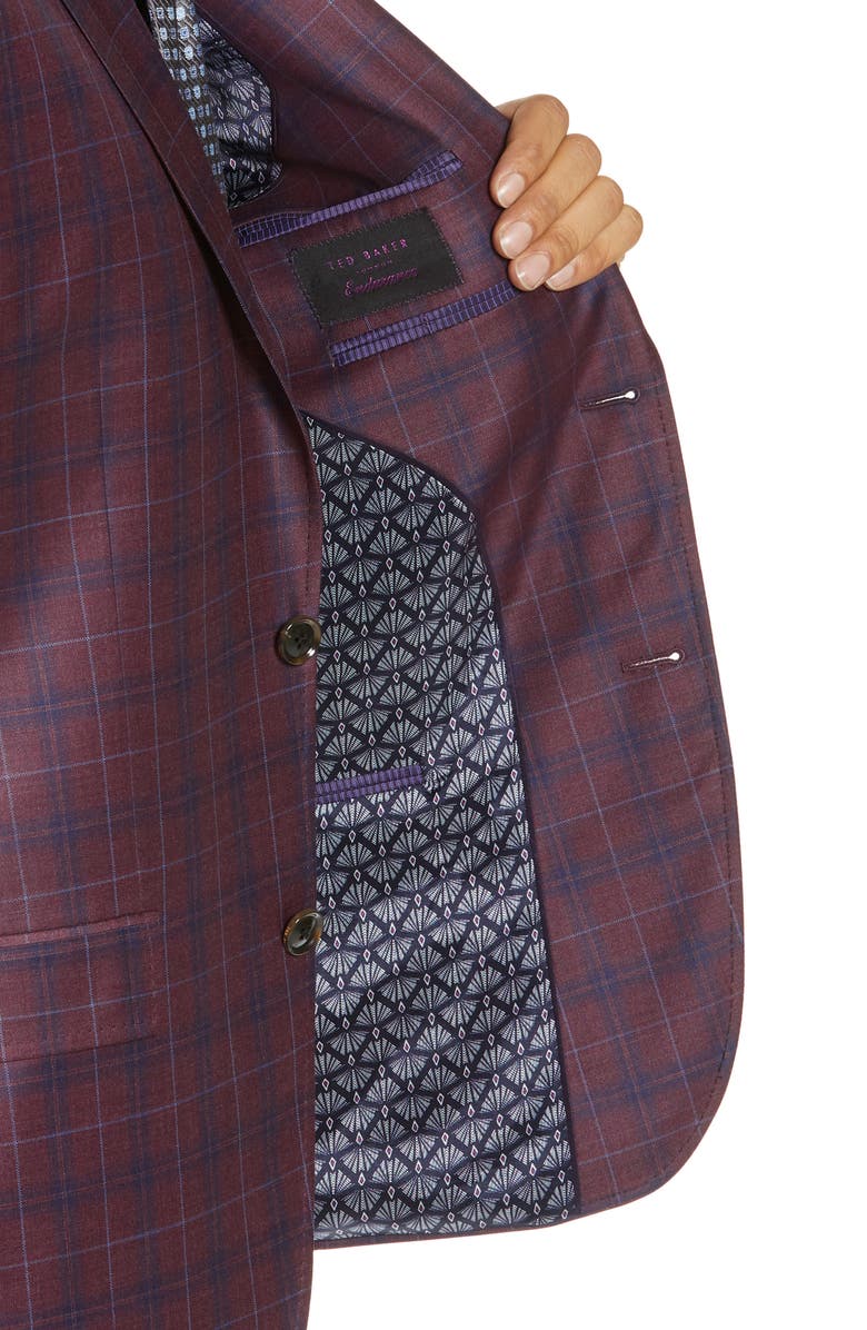 Ted Baker London Jay Trim Fit Plaid Wool Sport Coat, Alternate, color, 