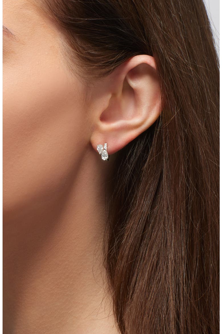 Serti Sur Vide Diamond Single Earring, Alternate, color, WHITE GOLD