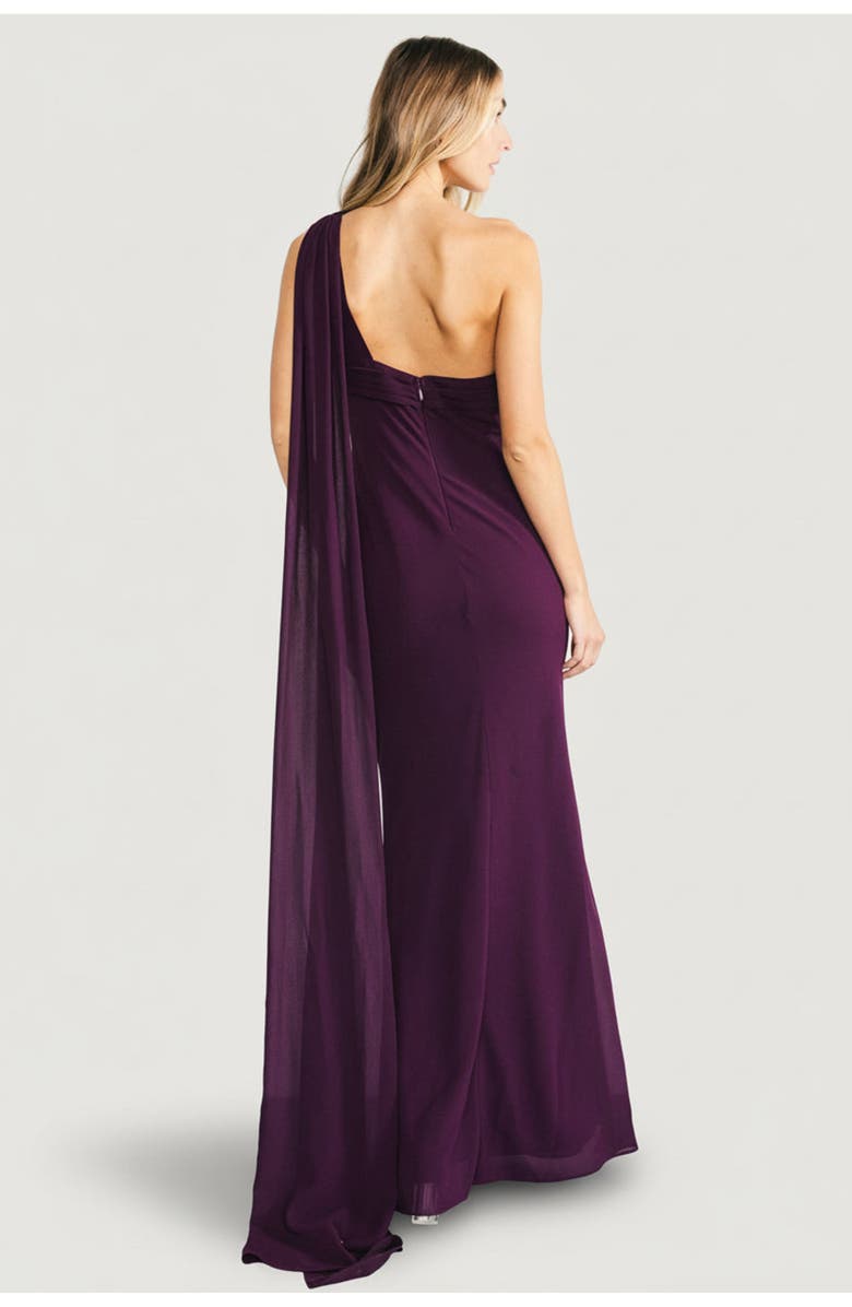 Baltic Børn Julianne One Shoulder Maxi Dress, Alternate, color, Dark Plum