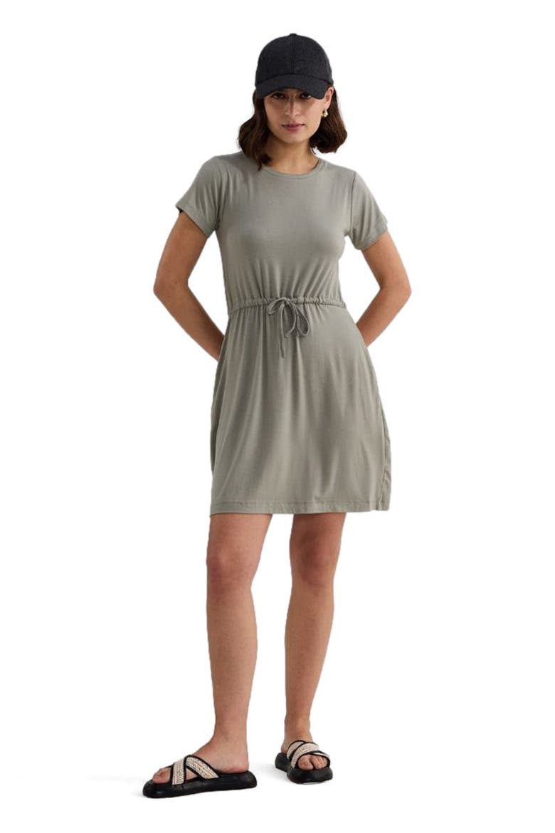 Comfortable Drawstring Short Dress, Alternate, color, Green