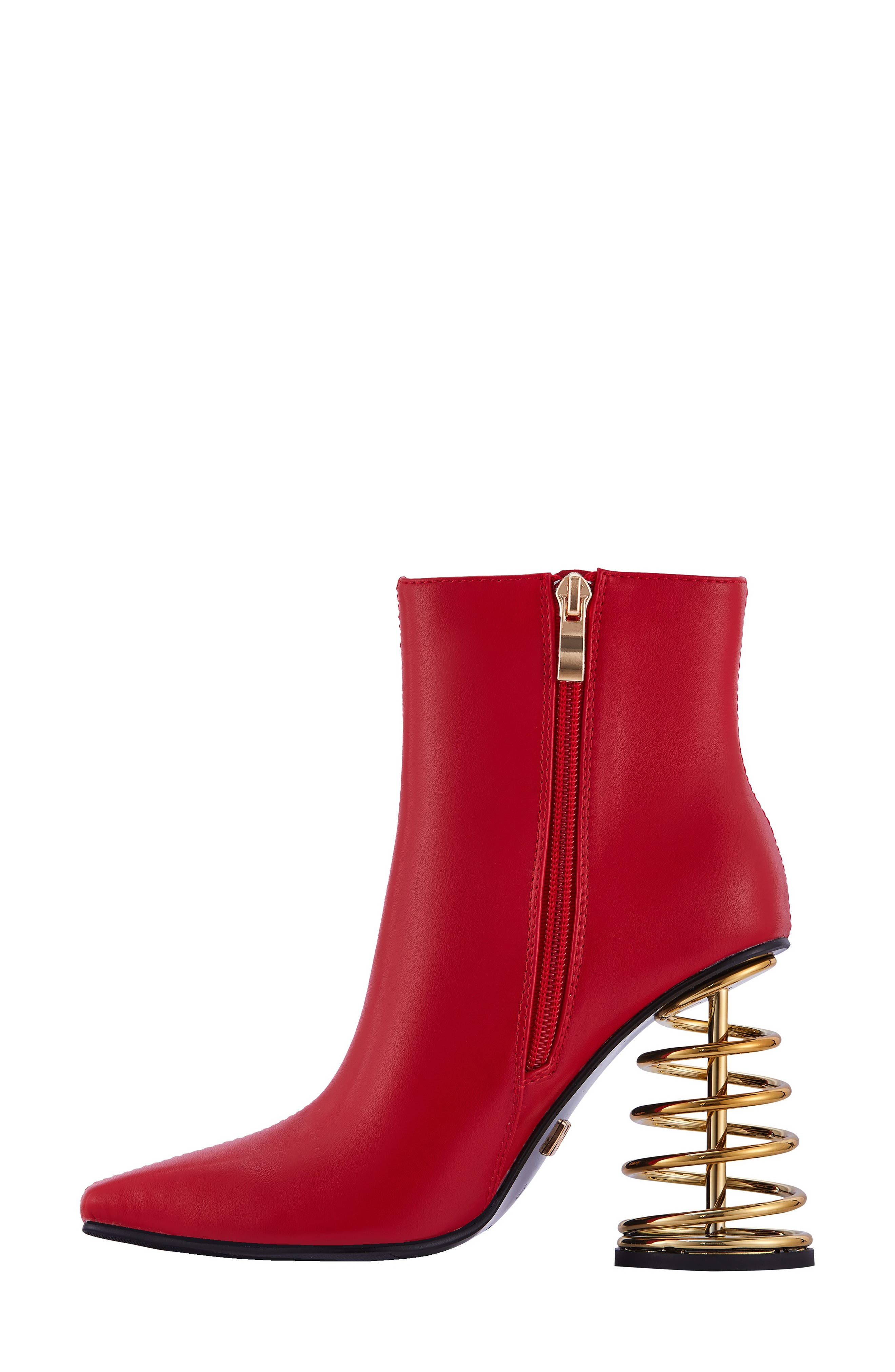 Slinky Coiled Heel Boot, Alternate, color, RED