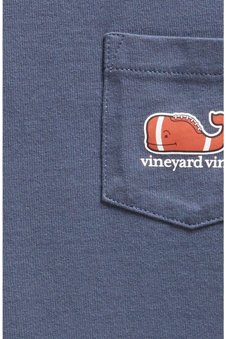 Kids' Football Whale Long Sleeve Pocket Graphic Tee, Alternate, color, BLUE BLAZER