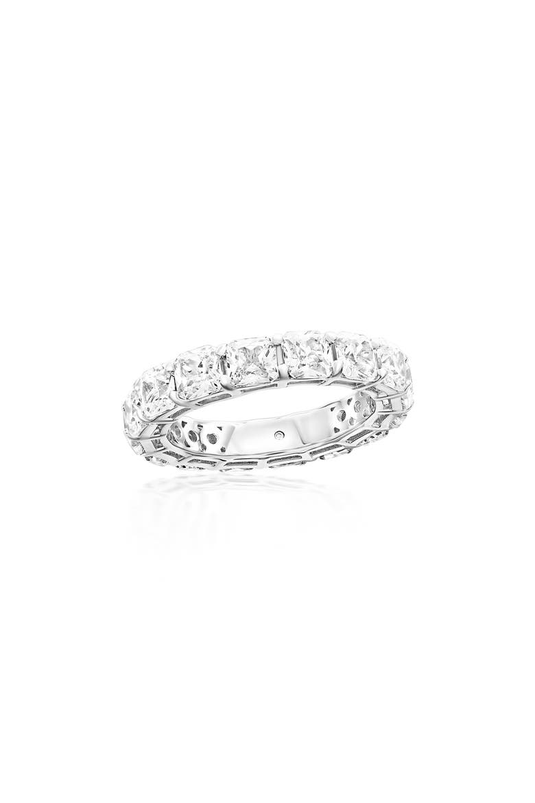 Cushion Cut Cubic Zirconia Eternity Band Ring, Main, color, WHITE