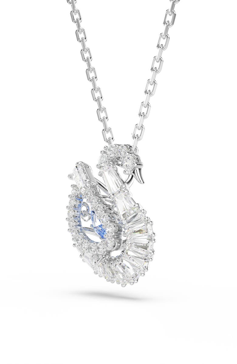Swarovski Crystal Swan Pendant Necklace, Alternate, color, Silver/ Blue