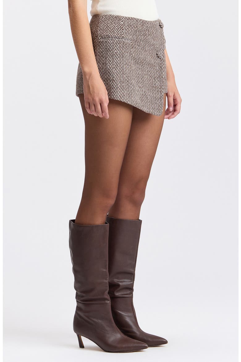 Textured Mini Skort, Alternate, color, GREY - WHITE