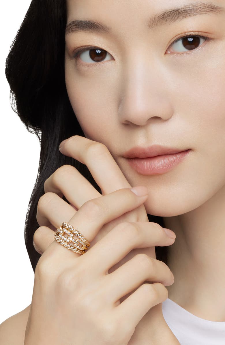 David Yurman Stax Diamond Stack Ring, Alternate, color, Yellow Gold