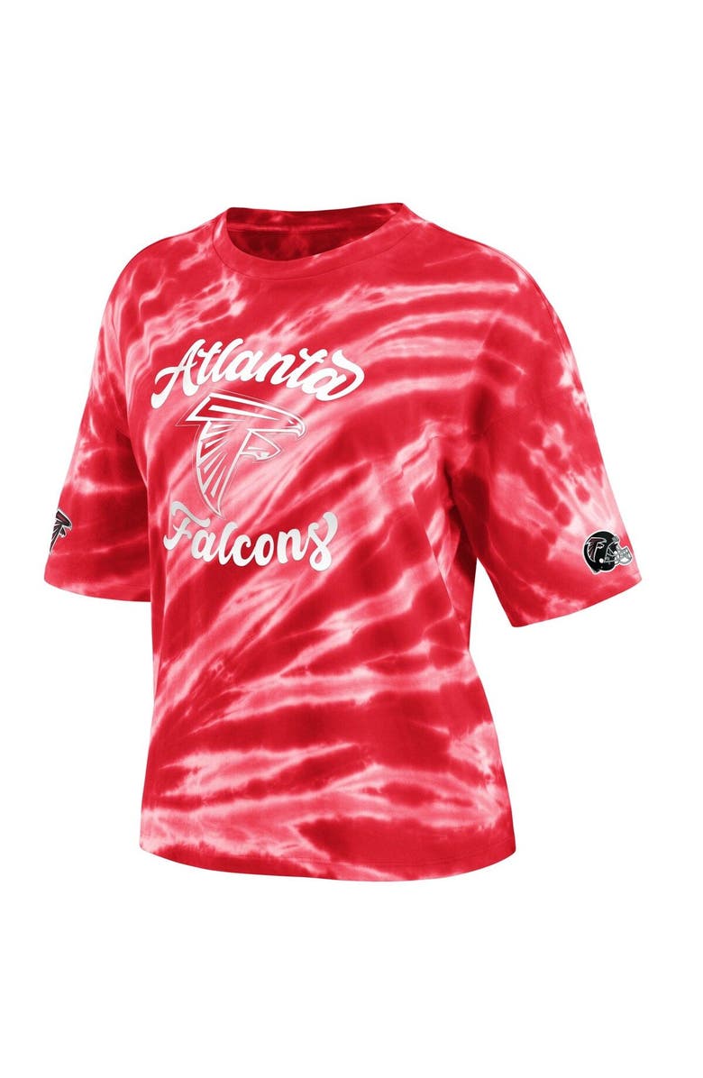 WEAR by Erin Andrews Women's WEAR by Erin Andrews Red Atlanta Falcons Tie-Dye T-Shirt, Alternate, color, 