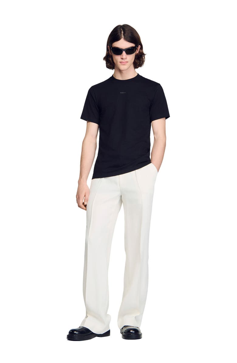 SANDRO Cotton T-shirt, Alternate, color, Black