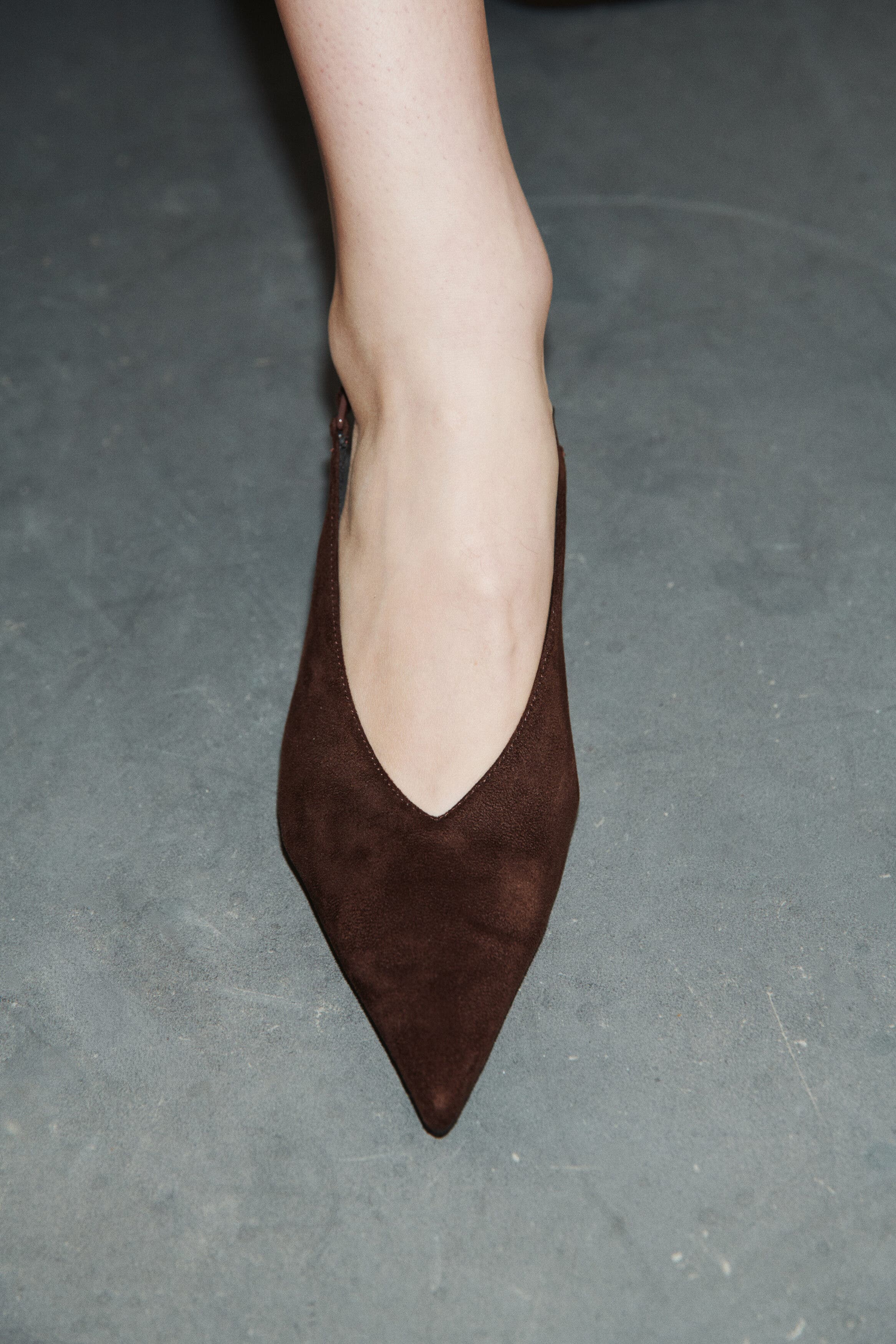 H&M Kitten-heeled Slingbacks, Alternate, color, Dark Brown