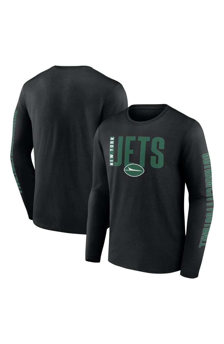 FANATICS Men's Fanatics Black New York Jets Vision Long Sleeve T-Shirt, Main, color, 