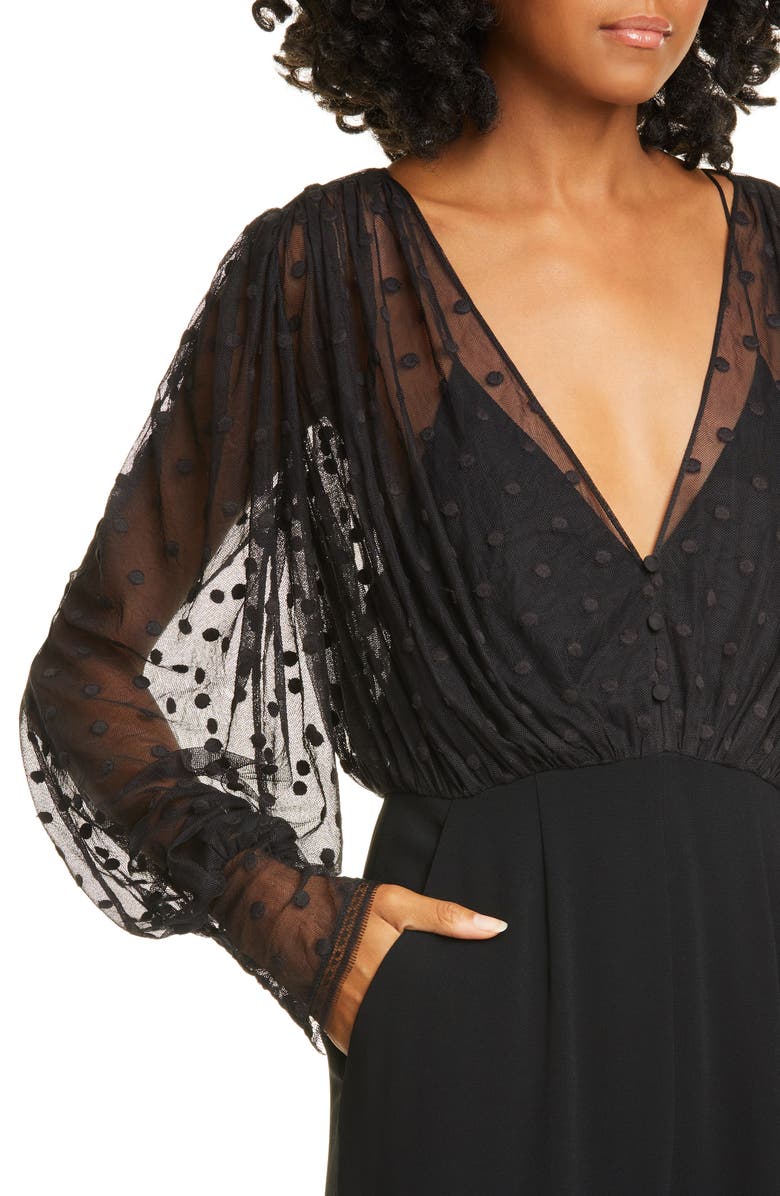 SALONI Bernadette Tulle & Crepe Jumpsuit, Alternate, color,