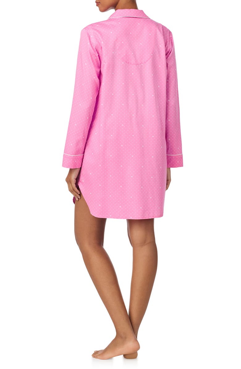 Lauren Ralph Lauren Long Sleeve Cotton Blend Sleepshirt, Alternate, color, Pink Print