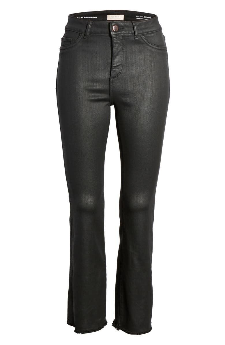 DL1961 x Marianna Hewitt Instasculpt Bridget Coated High Waist Fray Crop Bootcut Jeans, Alternate, color, 