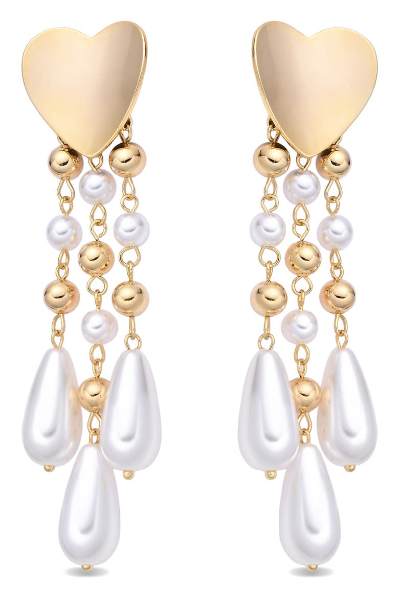 Rafaela Heart Statement Earrings, Alternate, color, GOLD