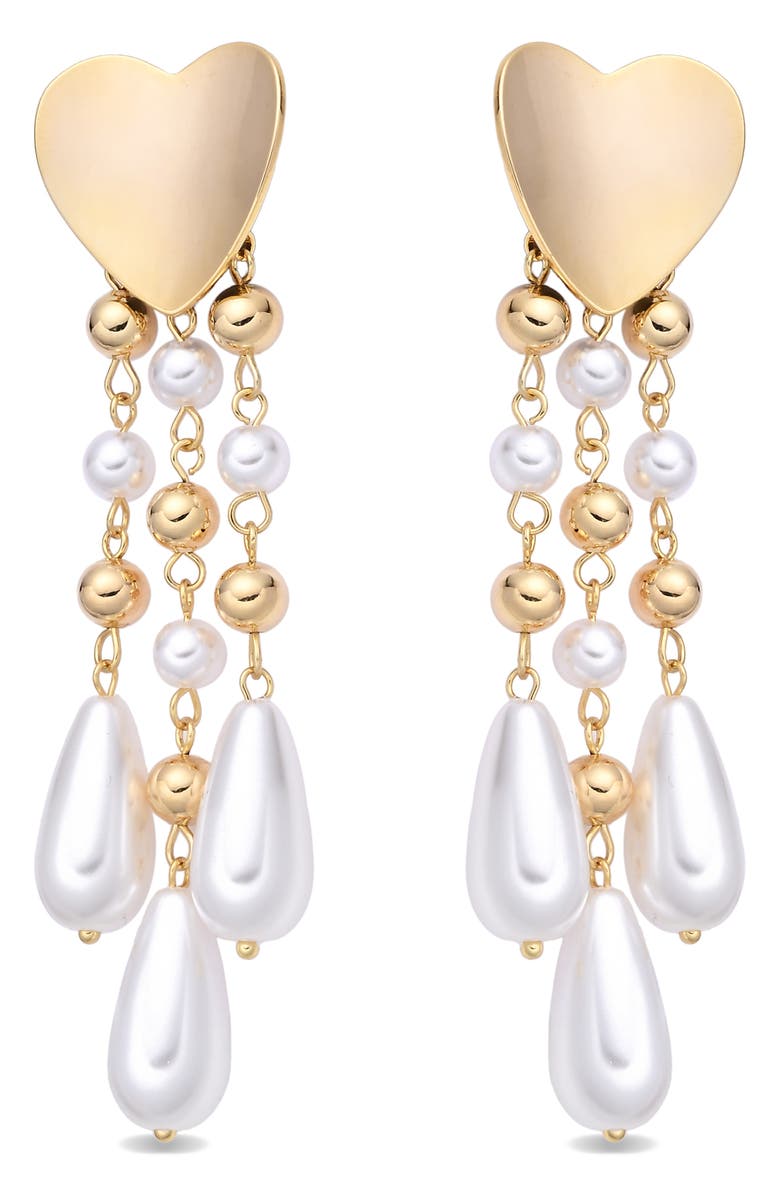 EYE CANDY LOS ANGELES Rafaela Heart Statement Earrings, Alternate, color, Gold