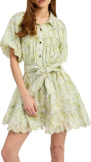 En Saison Claire Floral Bubble Sleeve Minidress