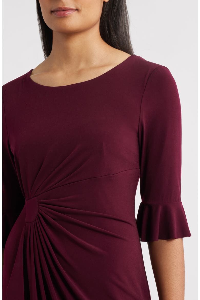 Ruffle Pleat Dress, Alternate, color, BORDEAUX