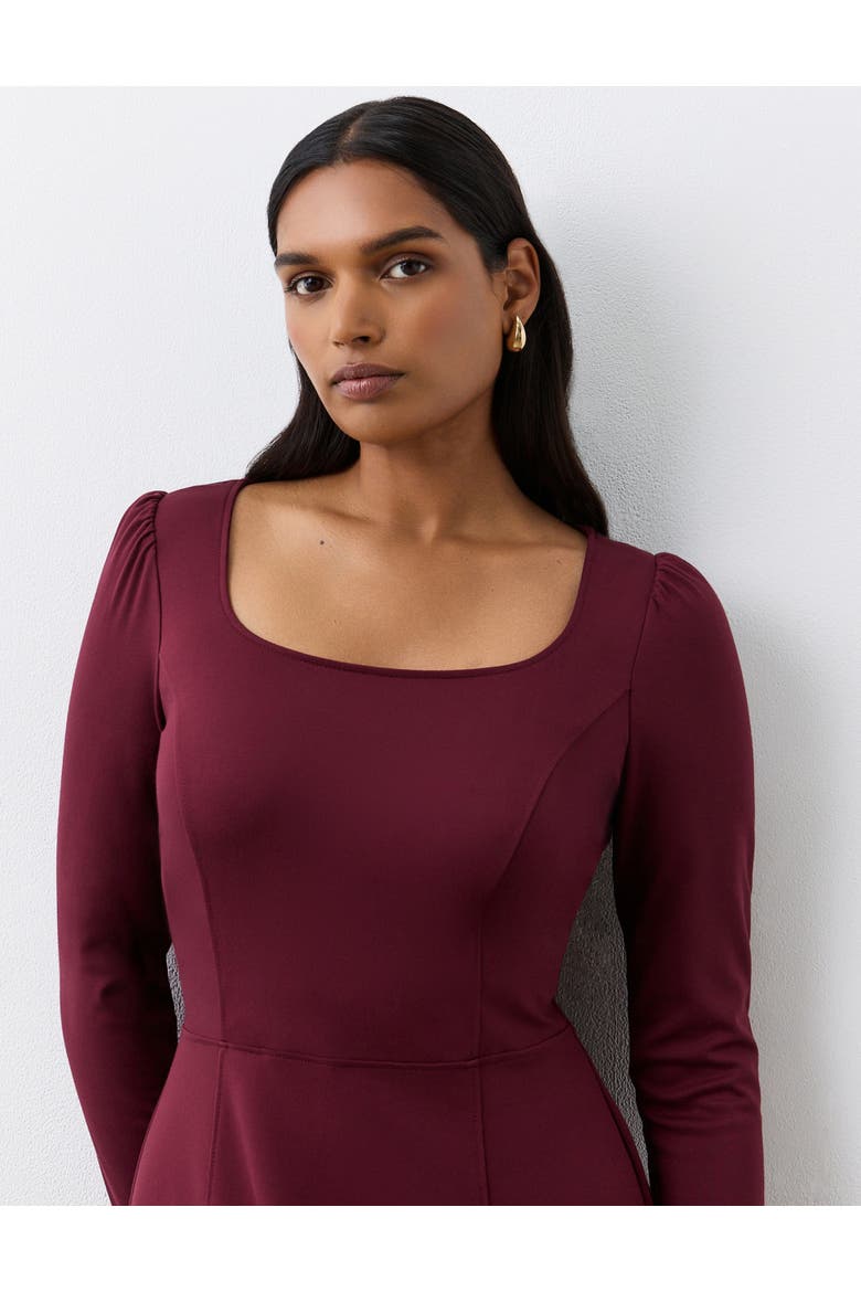 Kelly Ponte Jersey Midi Dress, Alternate, color, Burgundy