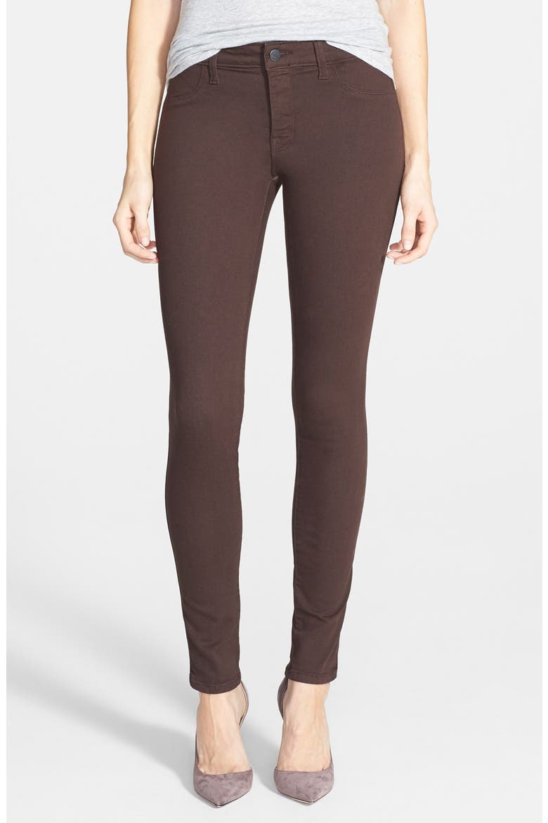 'Shane' Mid Rise Skinny Jeans, Main, color, CHOCOLATE