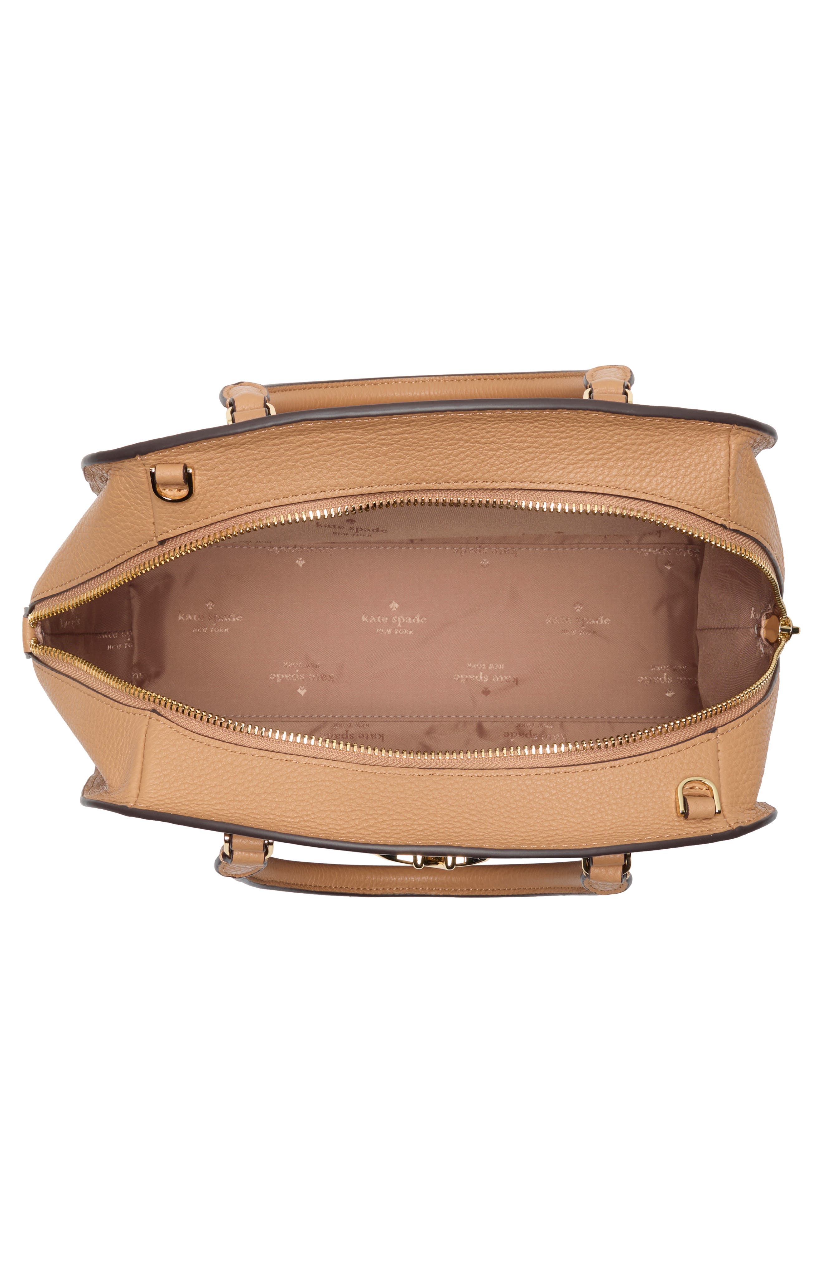 Kate Spade New York kyla pebble leather satchel bag, Alternate, color, Classic Saddle