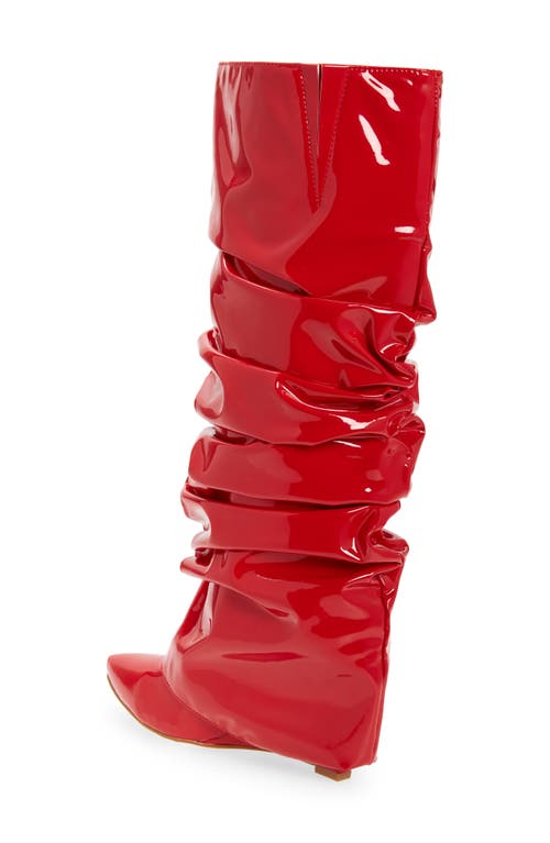 Azalea Wang Sif Slouchy Knee High Boot In Red