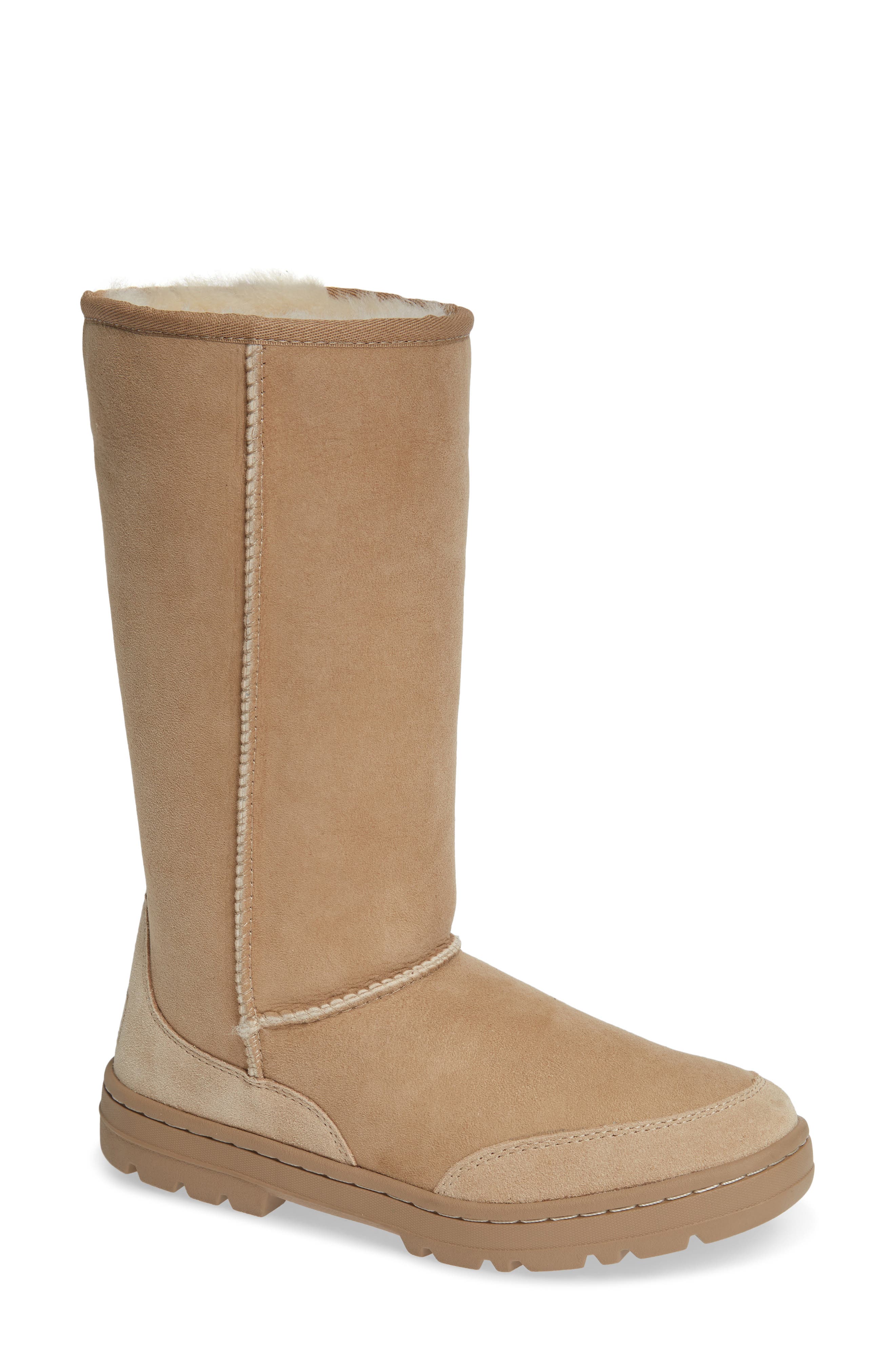 Ultra Revival Genuine Shearling Tall Boot, Main, color, SAND