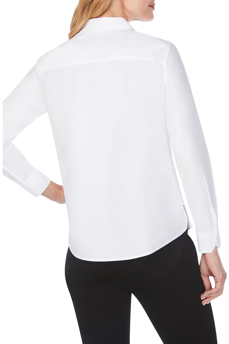 Shaped Fit Button-Up Shirt, Alternate, color, WHITE
