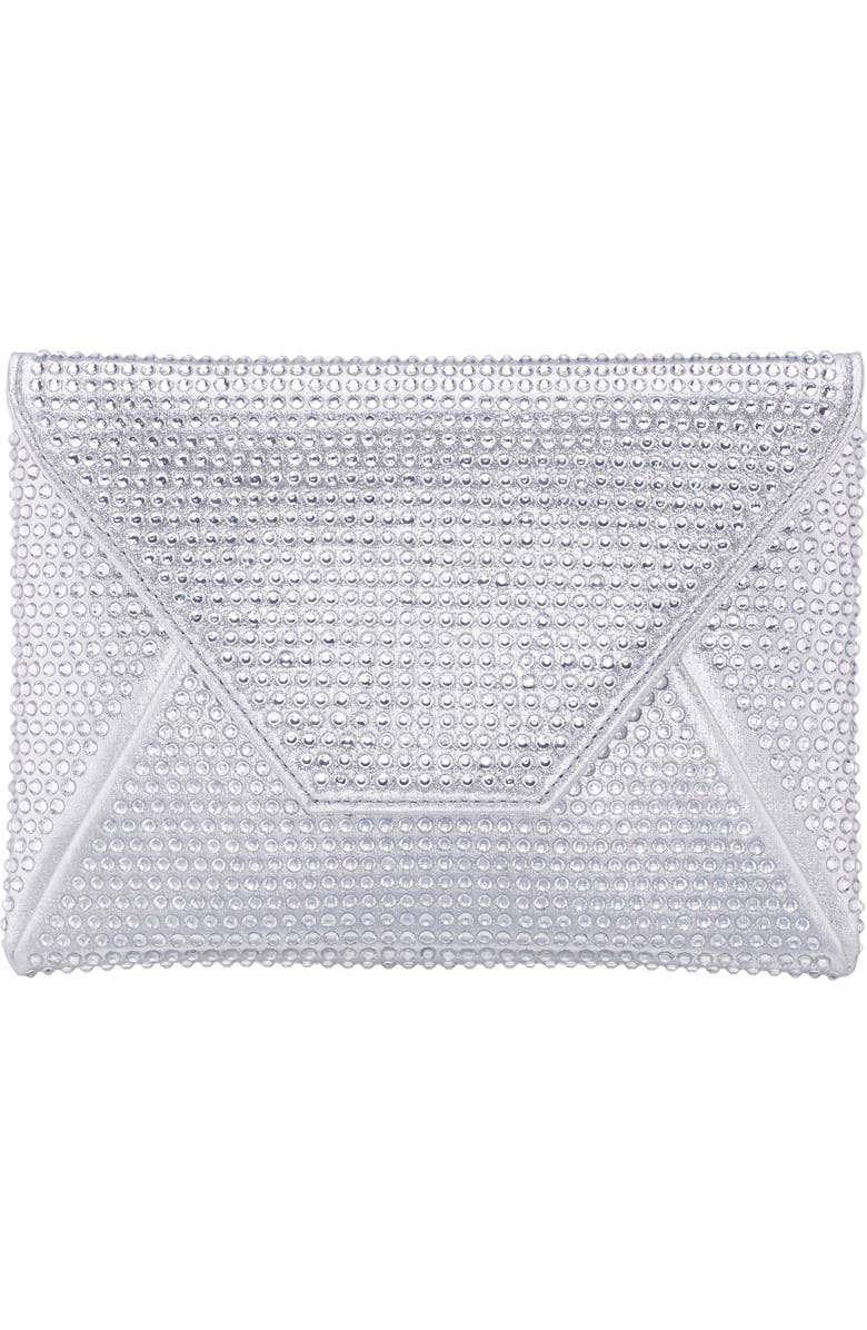 Nina Lorna Embellished Envelope Clutch, Main, color, Silver