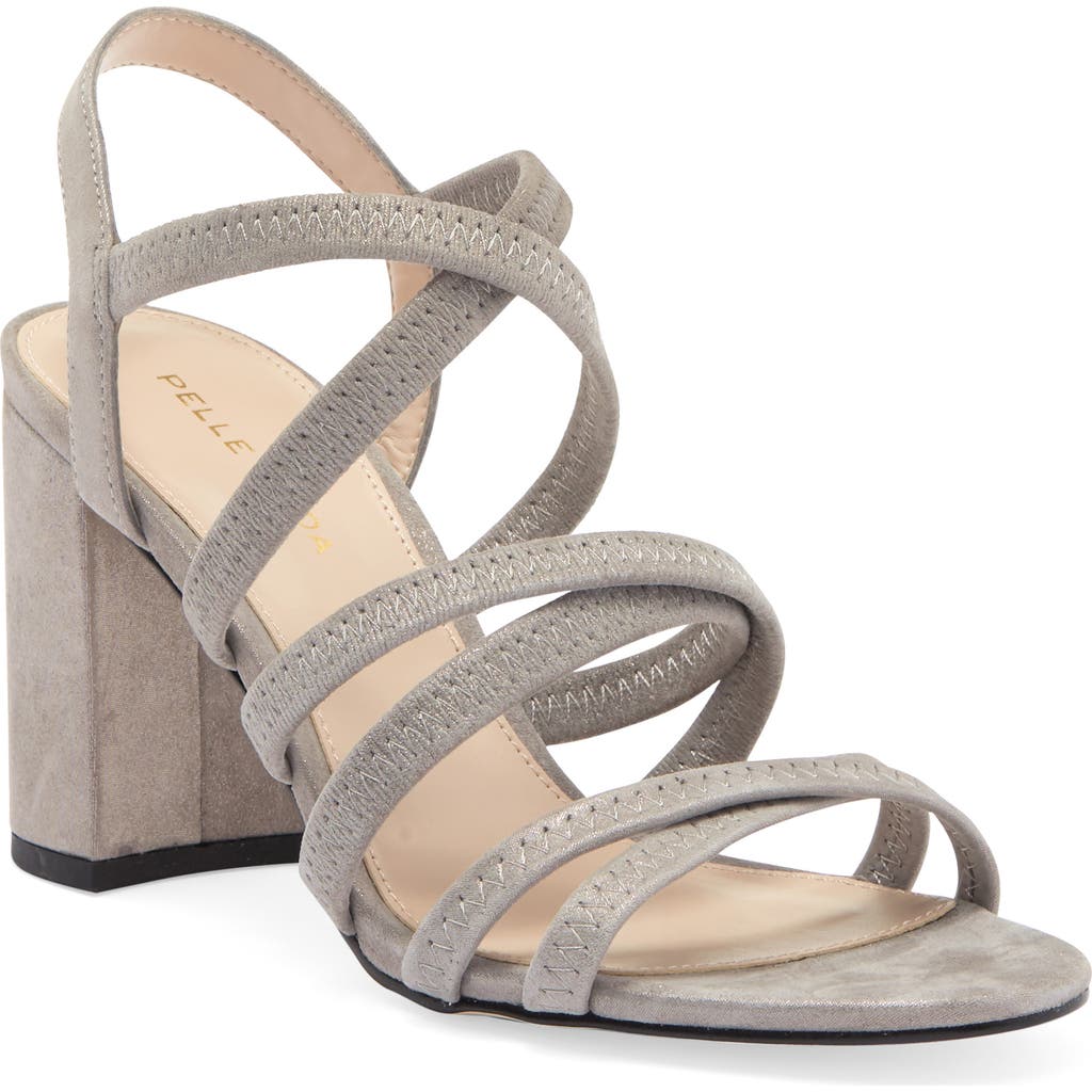 Shop Pelle Moda Grace Metallic Sandal In Pewter
