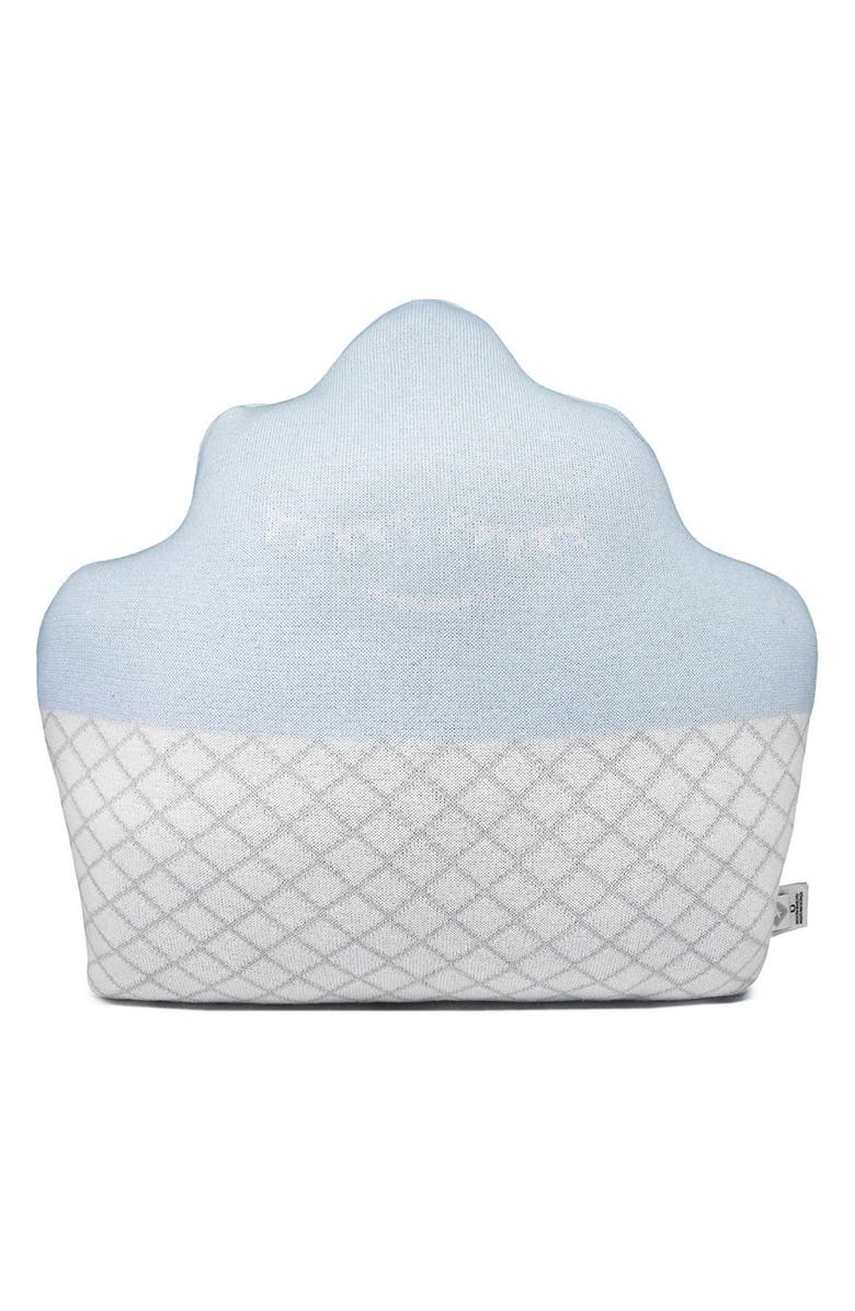 RIAN TRICOT Cupcake Throw Pillow, Main, color, Light Blue