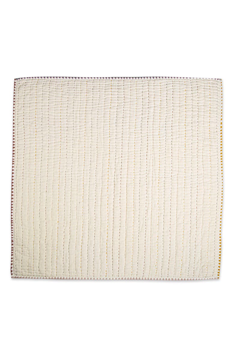 CRANE BABY Quilted Cotton Baby Blanket, Alternate, color, Tan/ White