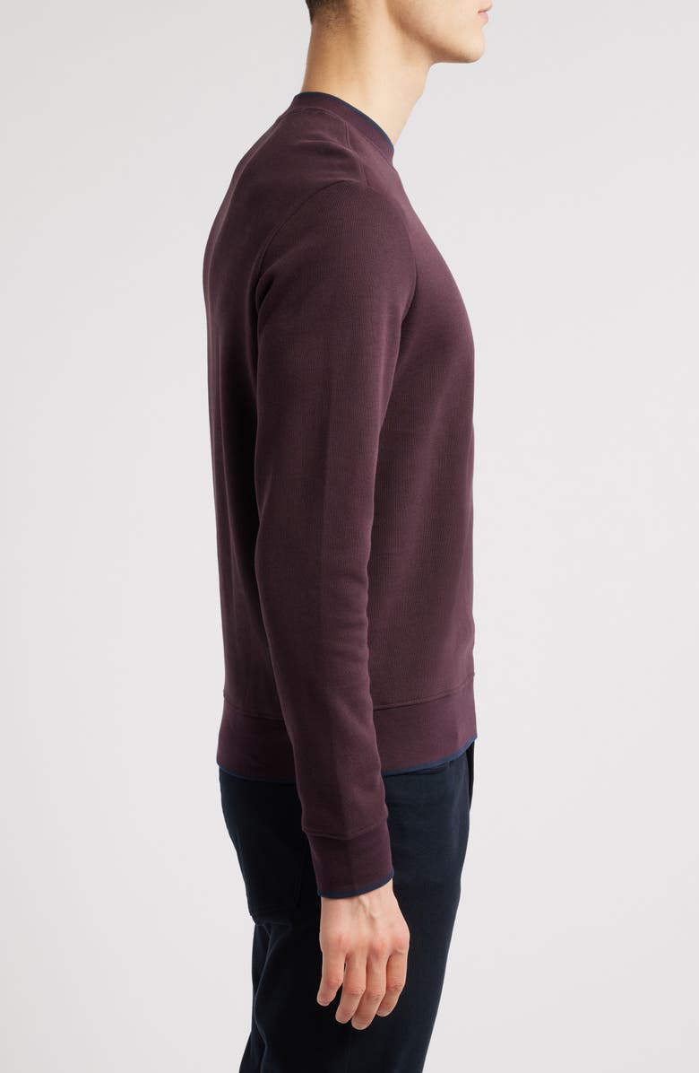 Robert Barakett Birch Hill Tipped Sweatshirt, Alternate, color, Port