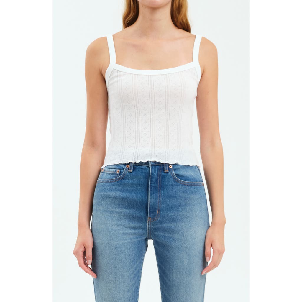 DAZE Blossom Pointelle Cotton Camisole in White Hot  product