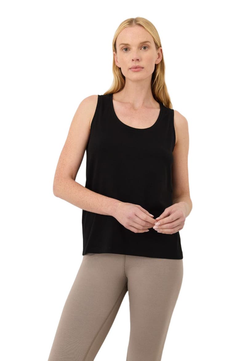 Luxe Essential Scoop Neck Tank Made With Organic Cotton, Alternate, color, Black